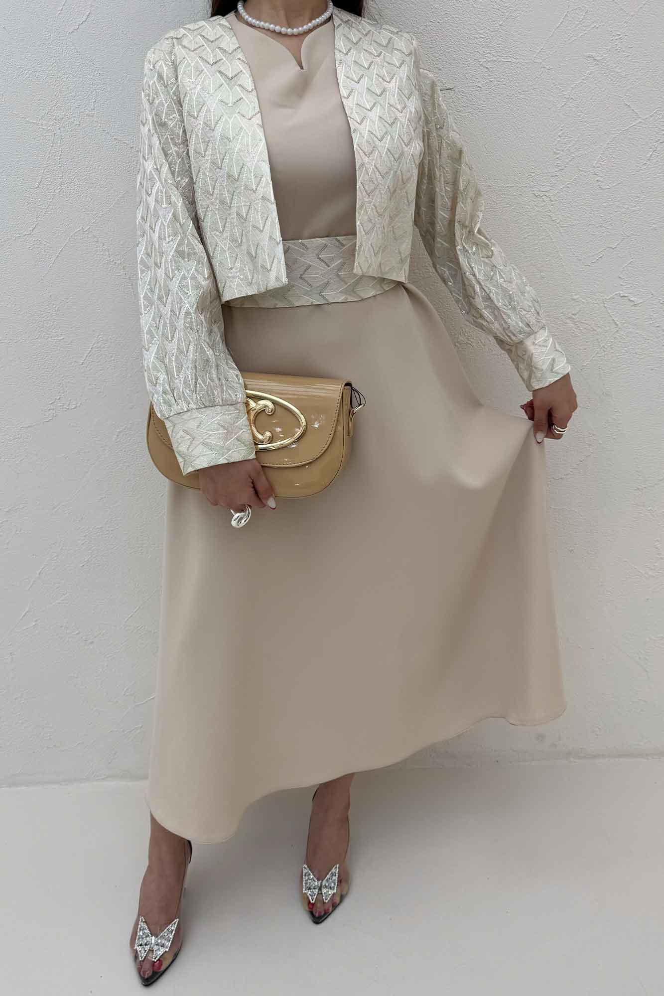 ست کت و سارافن سوزن دوزی MARLIS طرح 3