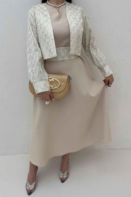 ست کت و سارافن سوزن دوزی MARLIS طرح 3