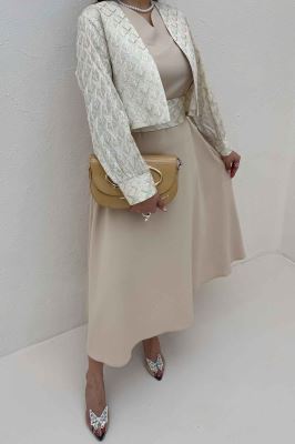 ست کت و سارافن سوزن دوزی MARLIS طرح 3