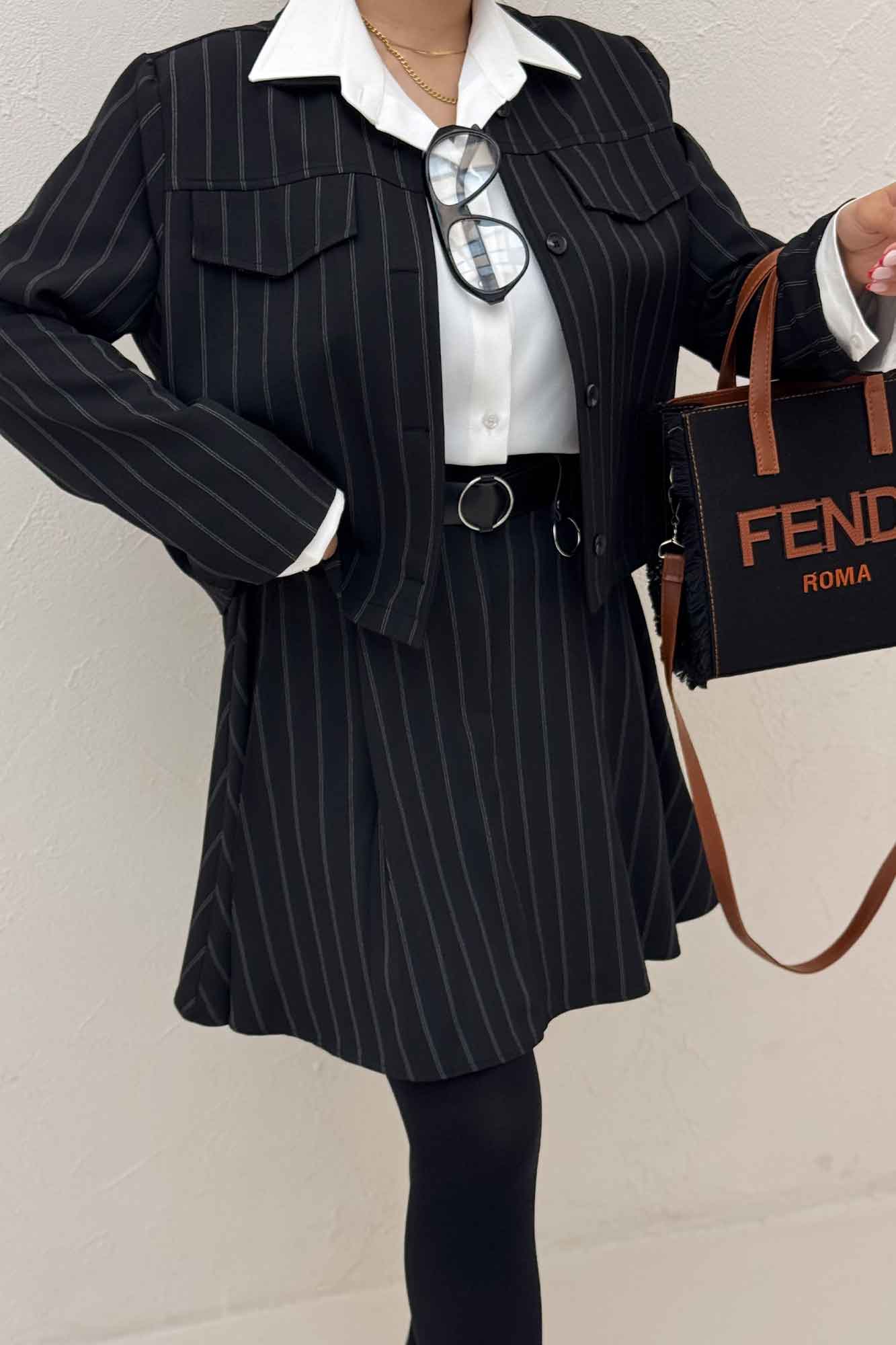 ست کت دامن کوتاه بزیاق دیپلمات دلینا