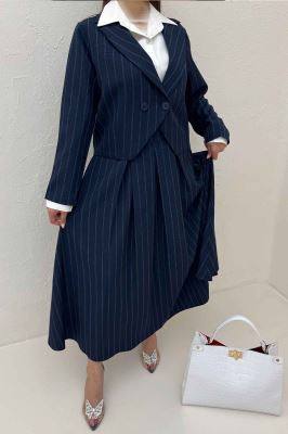 ست کت و دامن بلند بزیاق دیپلمات نیکا