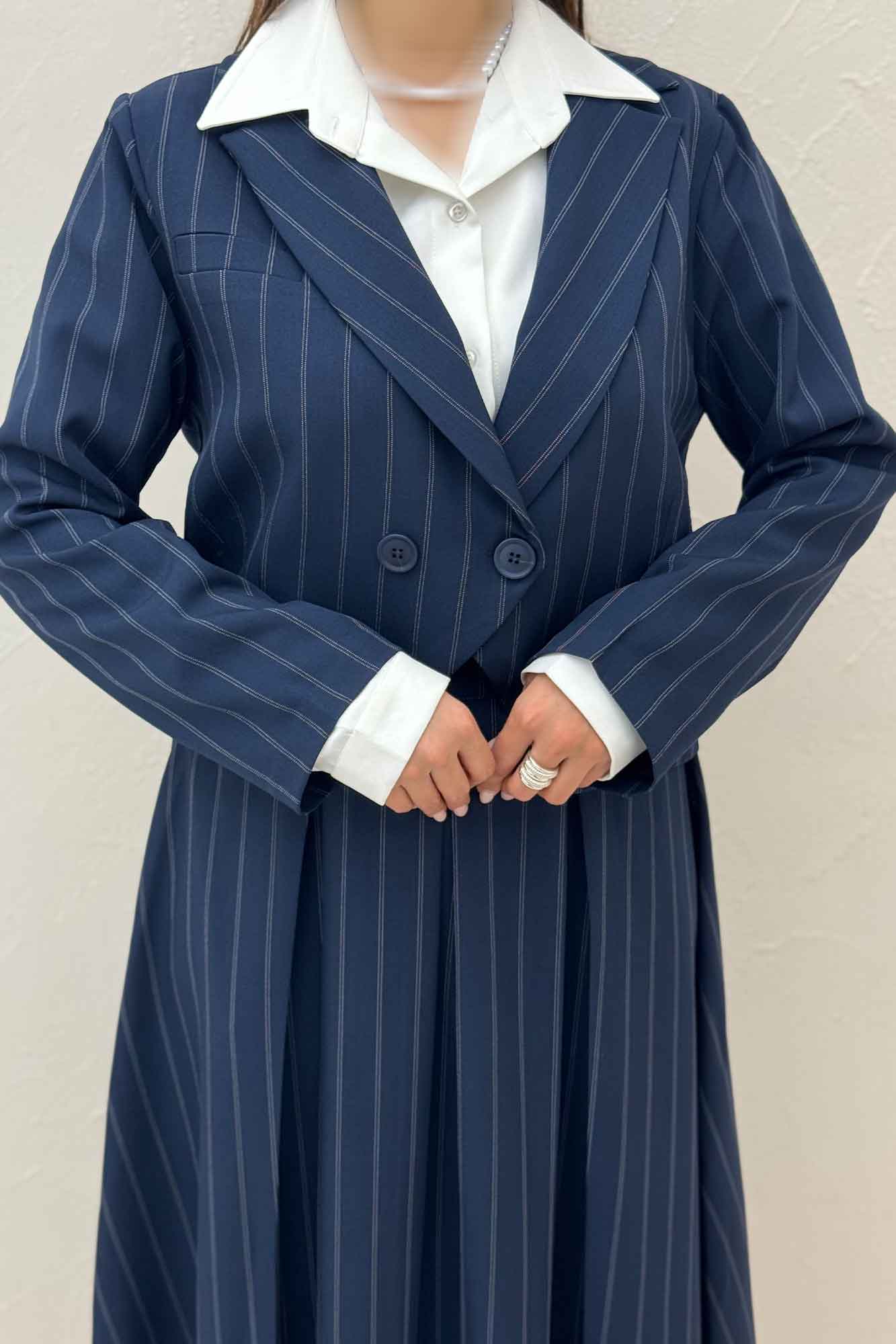 ست کت و دامن بلند بزیاق دیپلمات نیکا