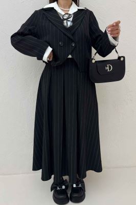 ست کت و دامن بلند بزیاق دیپلمات نیکا