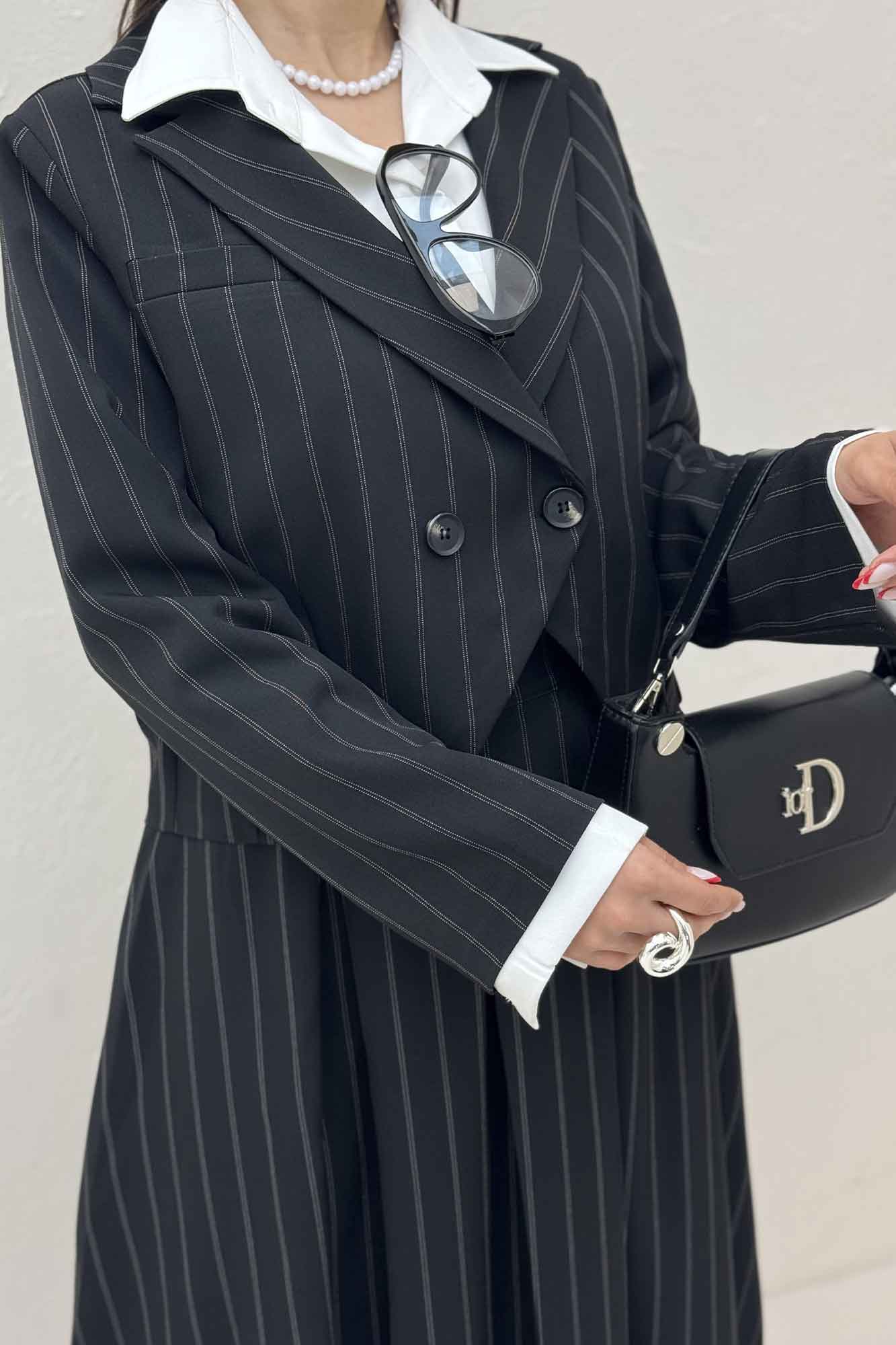 ست کت و دامن بلند بزیاق دیپلمات نیکا