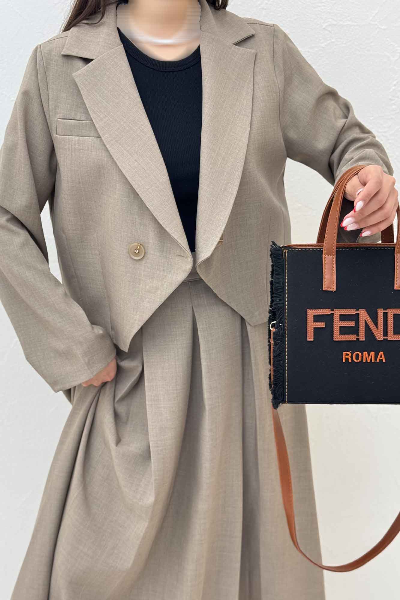 ست کت و دامن بلند بزیاق ملورین