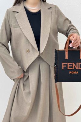 ست کت و دامن بلند بزیاق ملورین