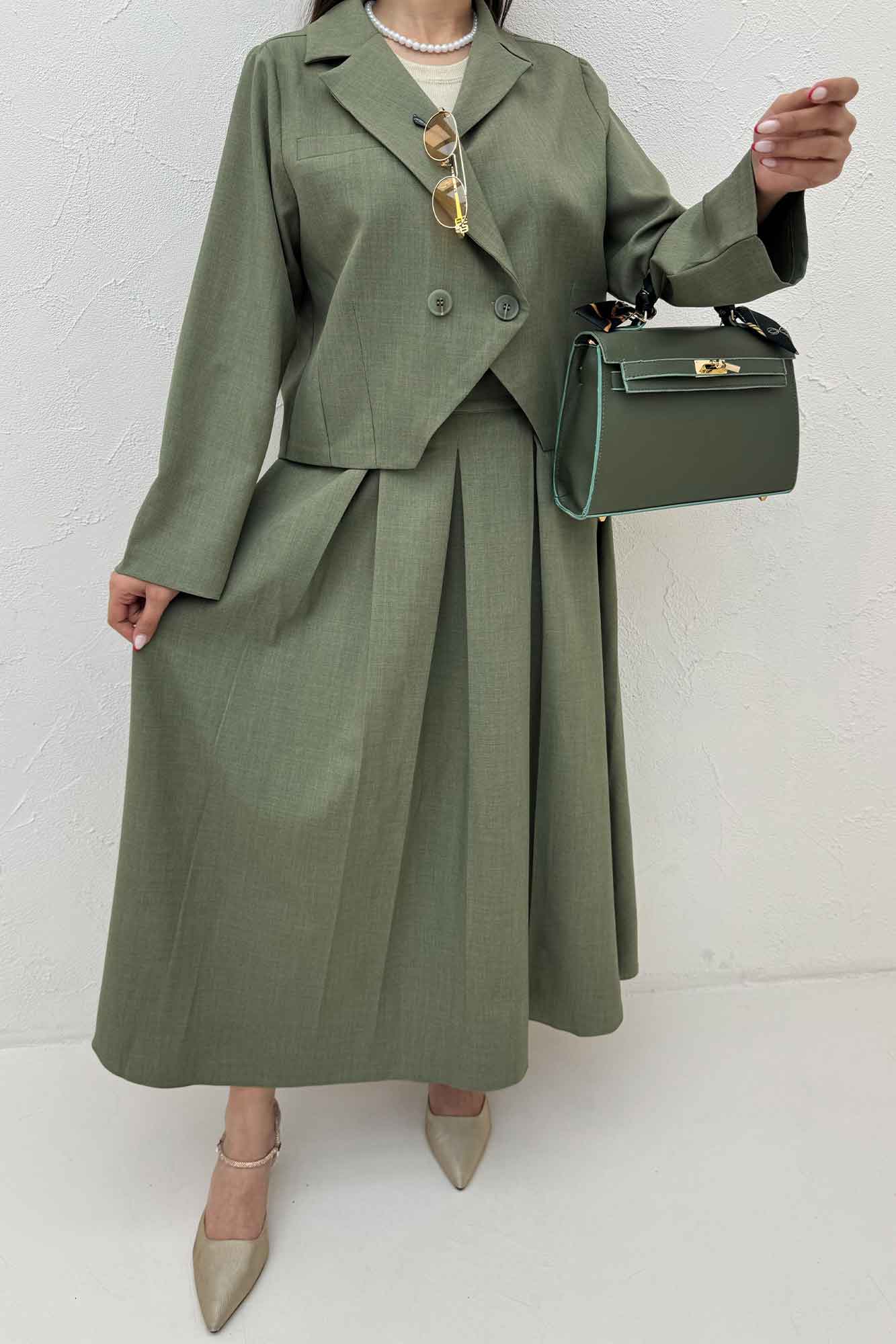 ست کت و دامن بلند بزیاق ملورین