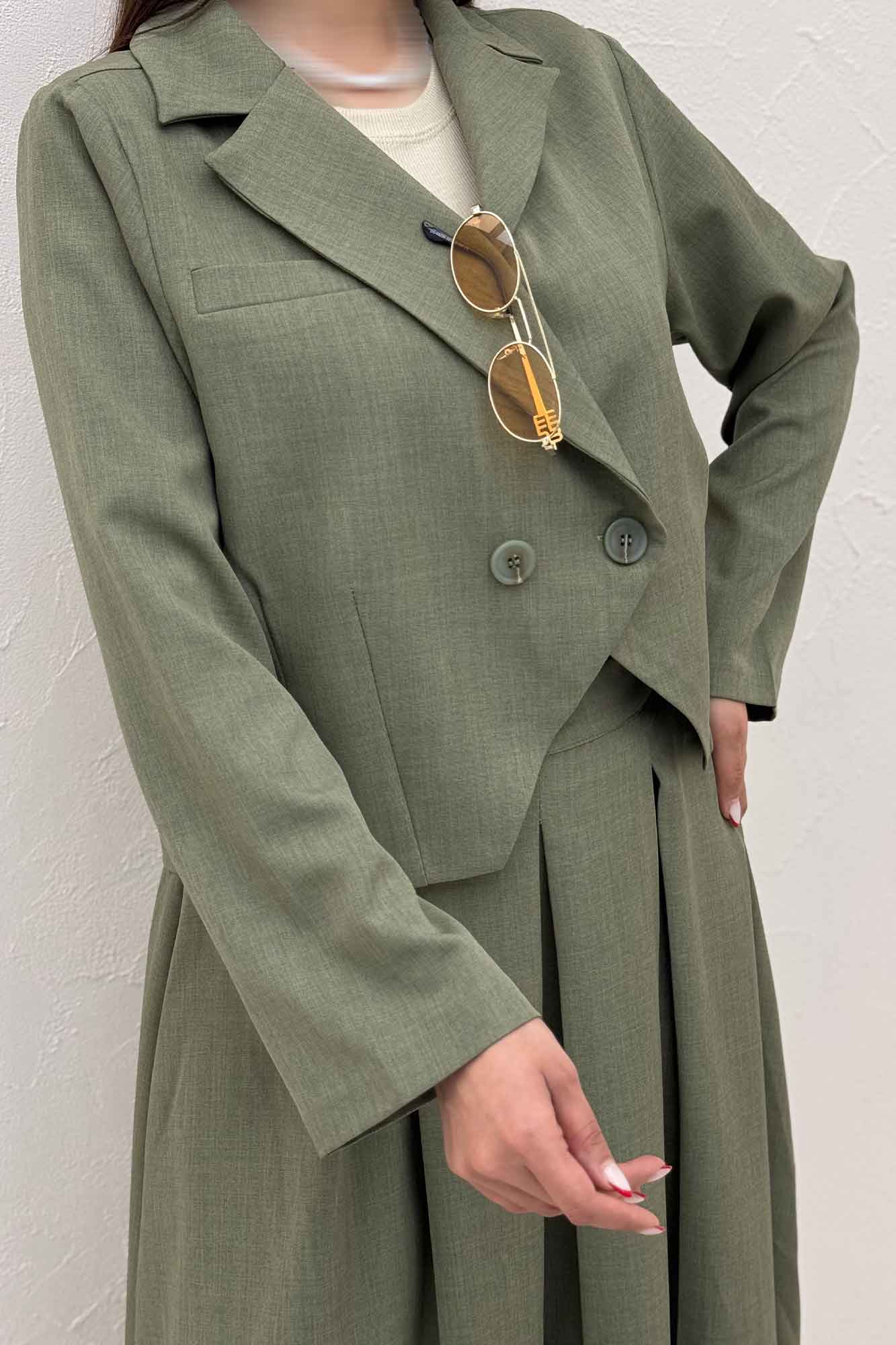 ست کت و دامن بلند بزیاق ملورین