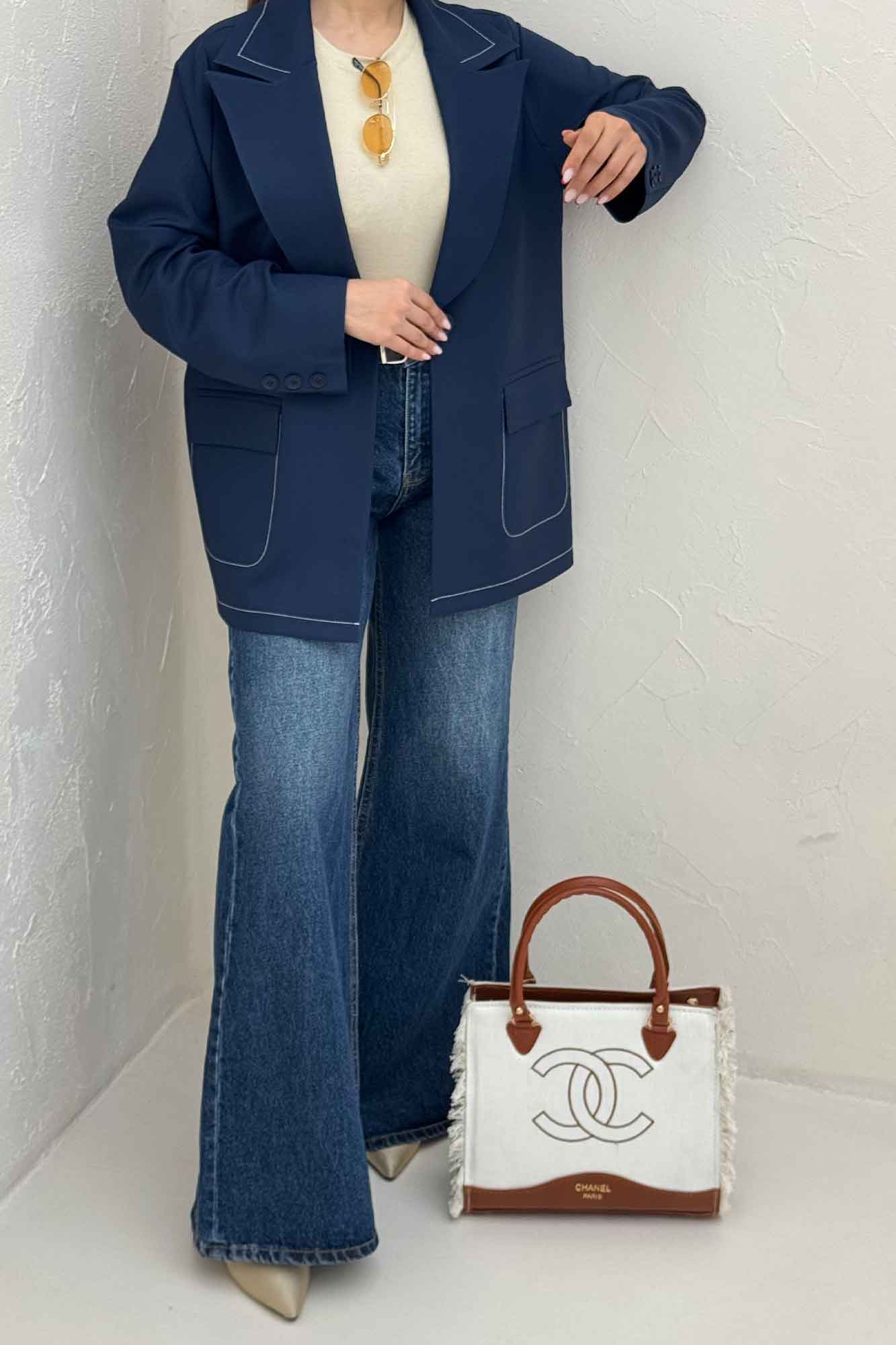 کت مازراتی کجراه دو جیب پاکتی نلیا