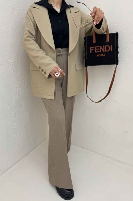 کت مازراتی کجراه دو جیب پاکتی نلیا