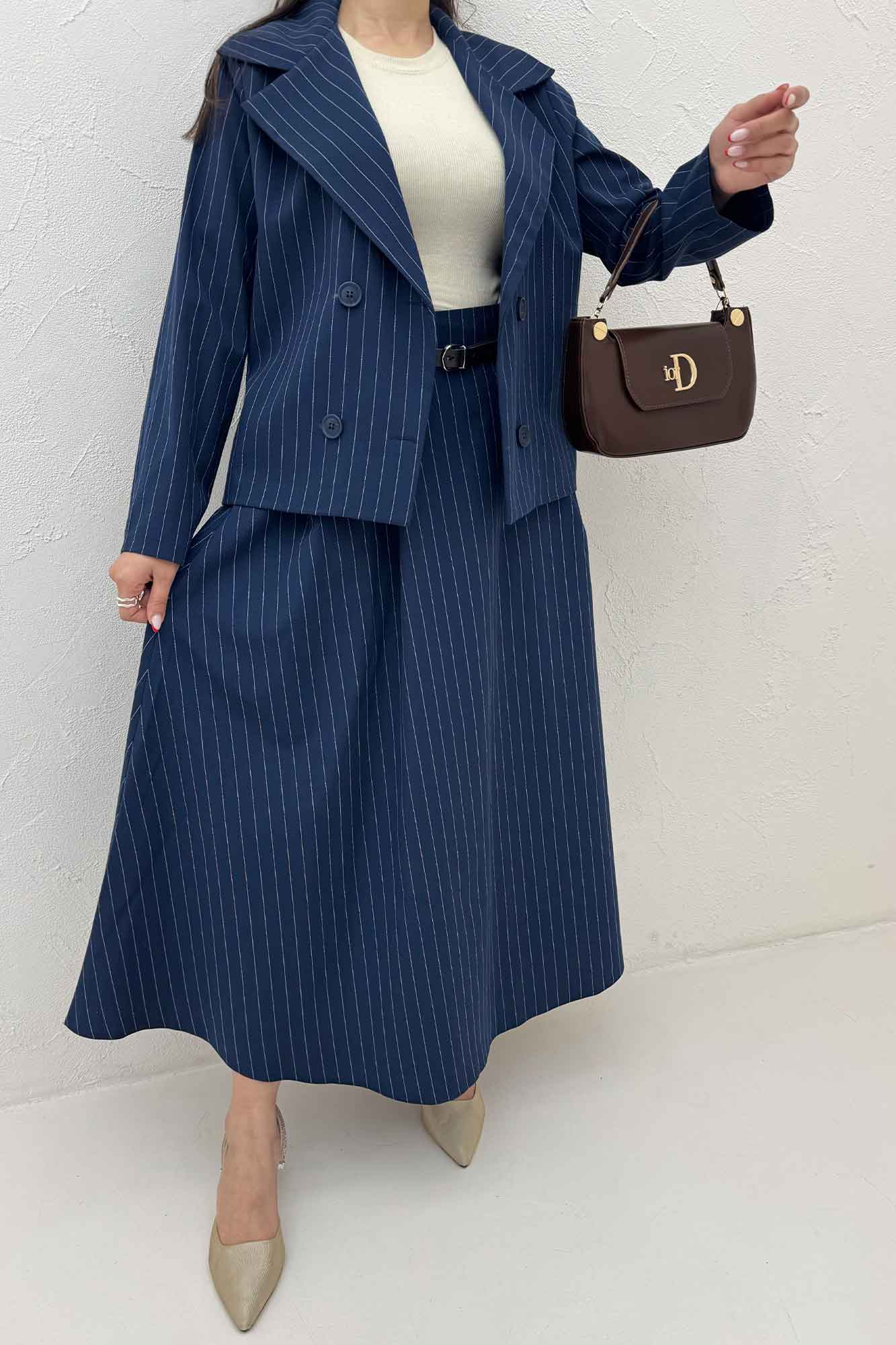 ست کت و دامن لینن دیپلمات لارنس R