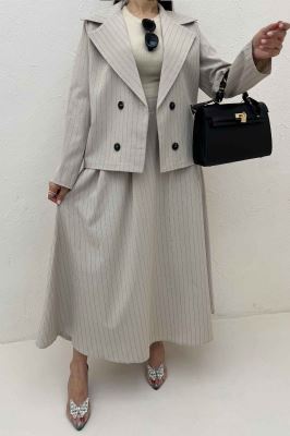 ست کت و دامن لینن دیپلمات لارنس R