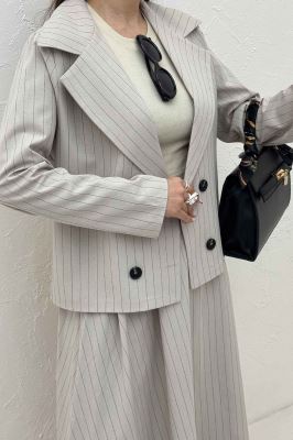 ست کت و دامن لینن دیپلمات لارنس R