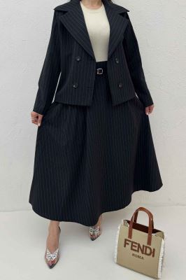 ست کت و دامن لینن دیپلمات لارنس R