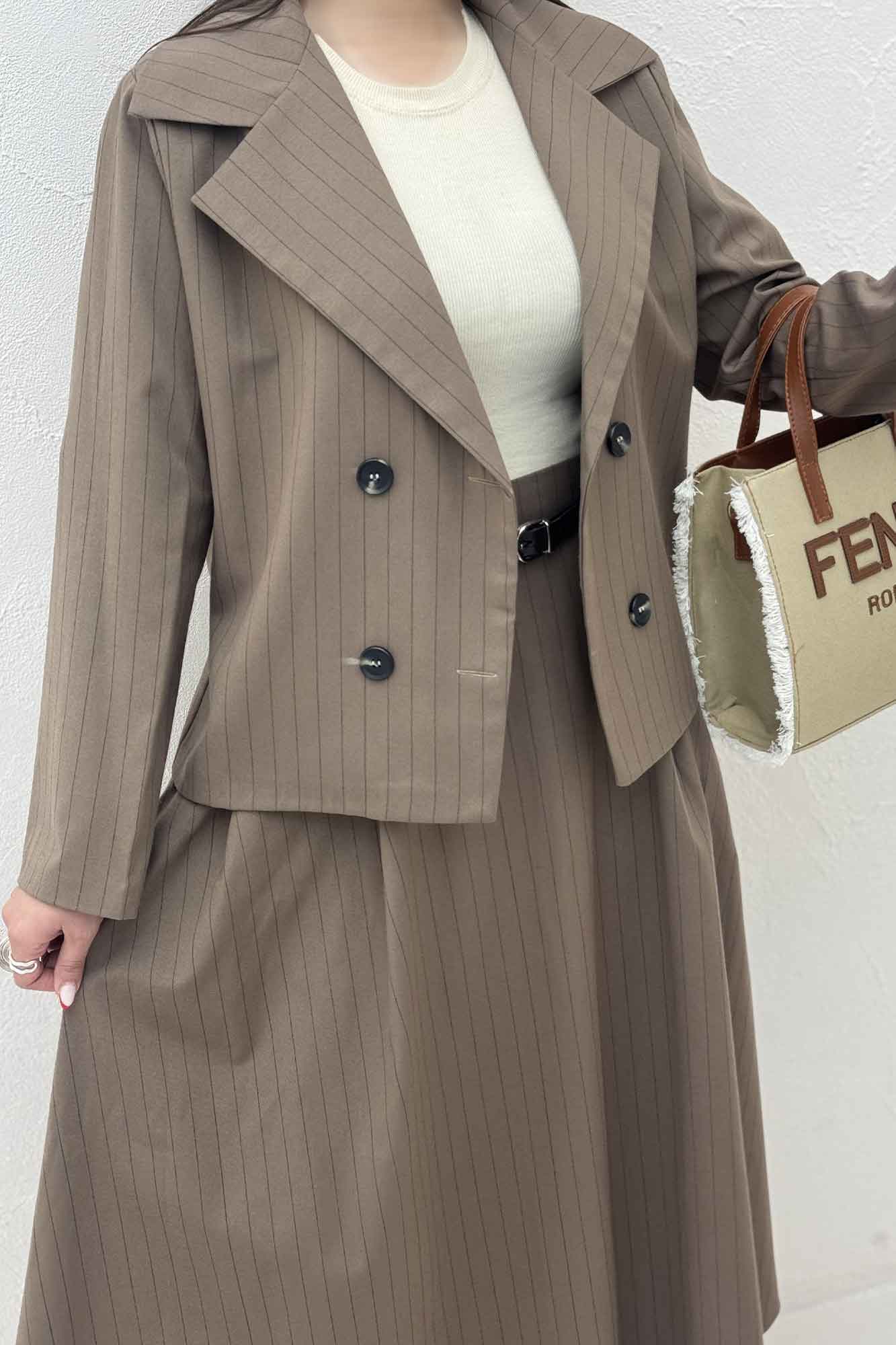 ست کت و دامن لینن دیپلمات لارنس R