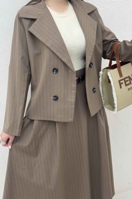 ست کت و دامن لینن دیپلمات لارنس R