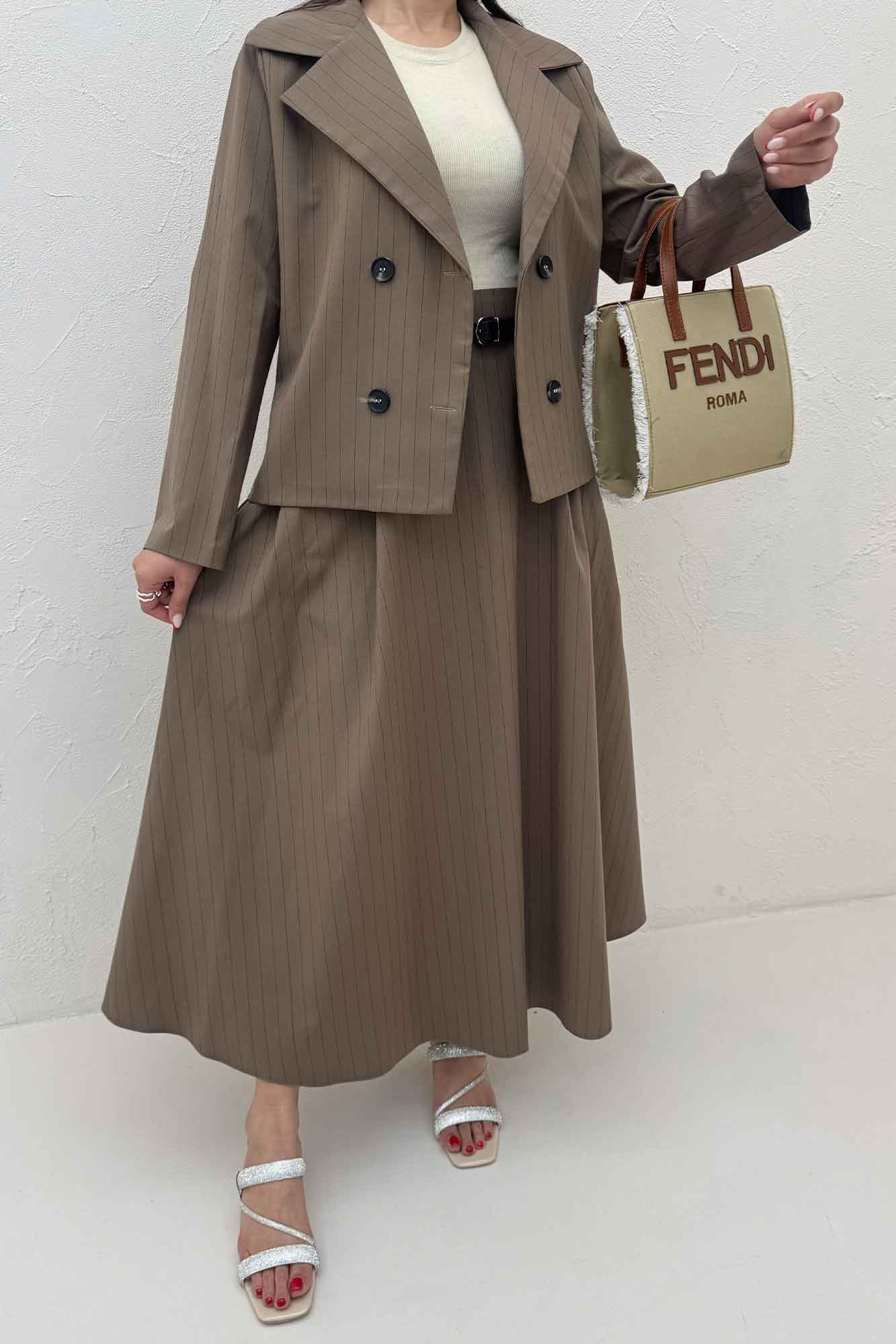 ست کت و دامن لینن دیپلمات لارنس R