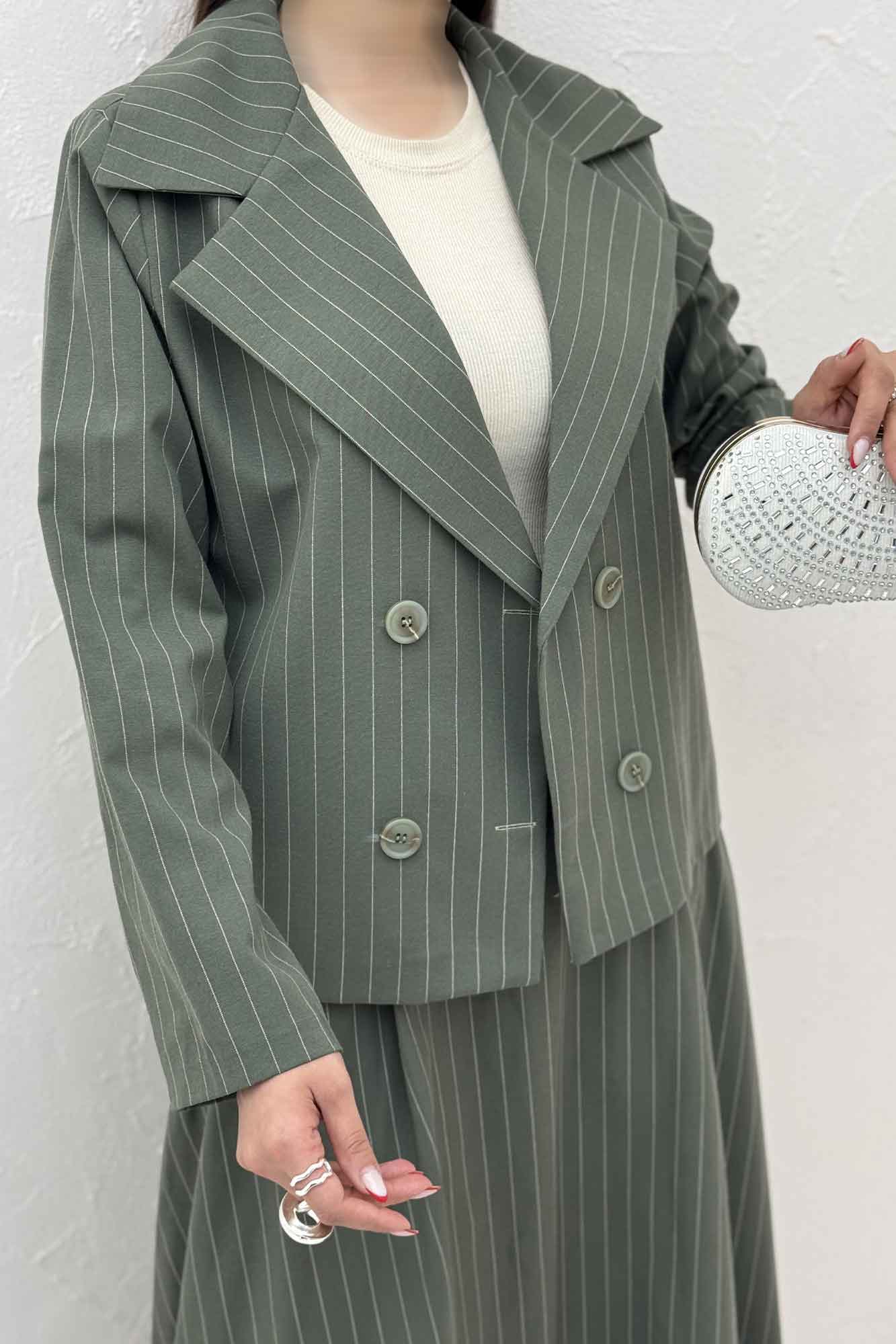 ست کت و دامن لینن دیپلمات لارنس R