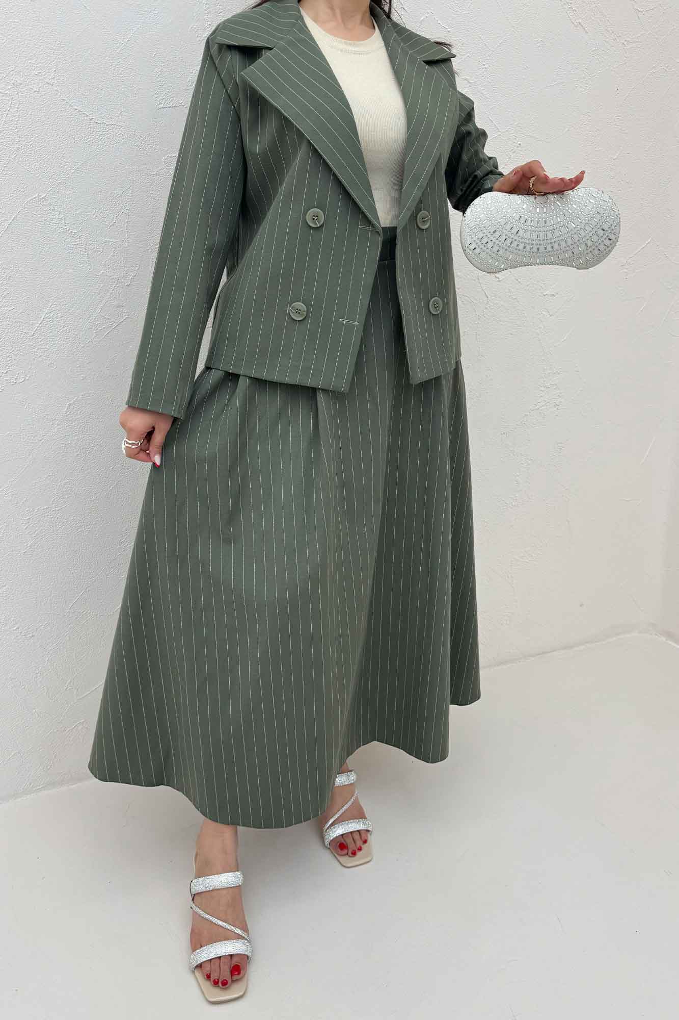 ست کت و دامن لینن دیپلمات لارنس R