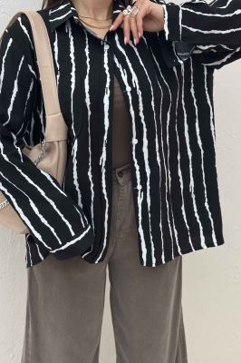 شومیز مانتویی ترک پشت دکمه PERRY