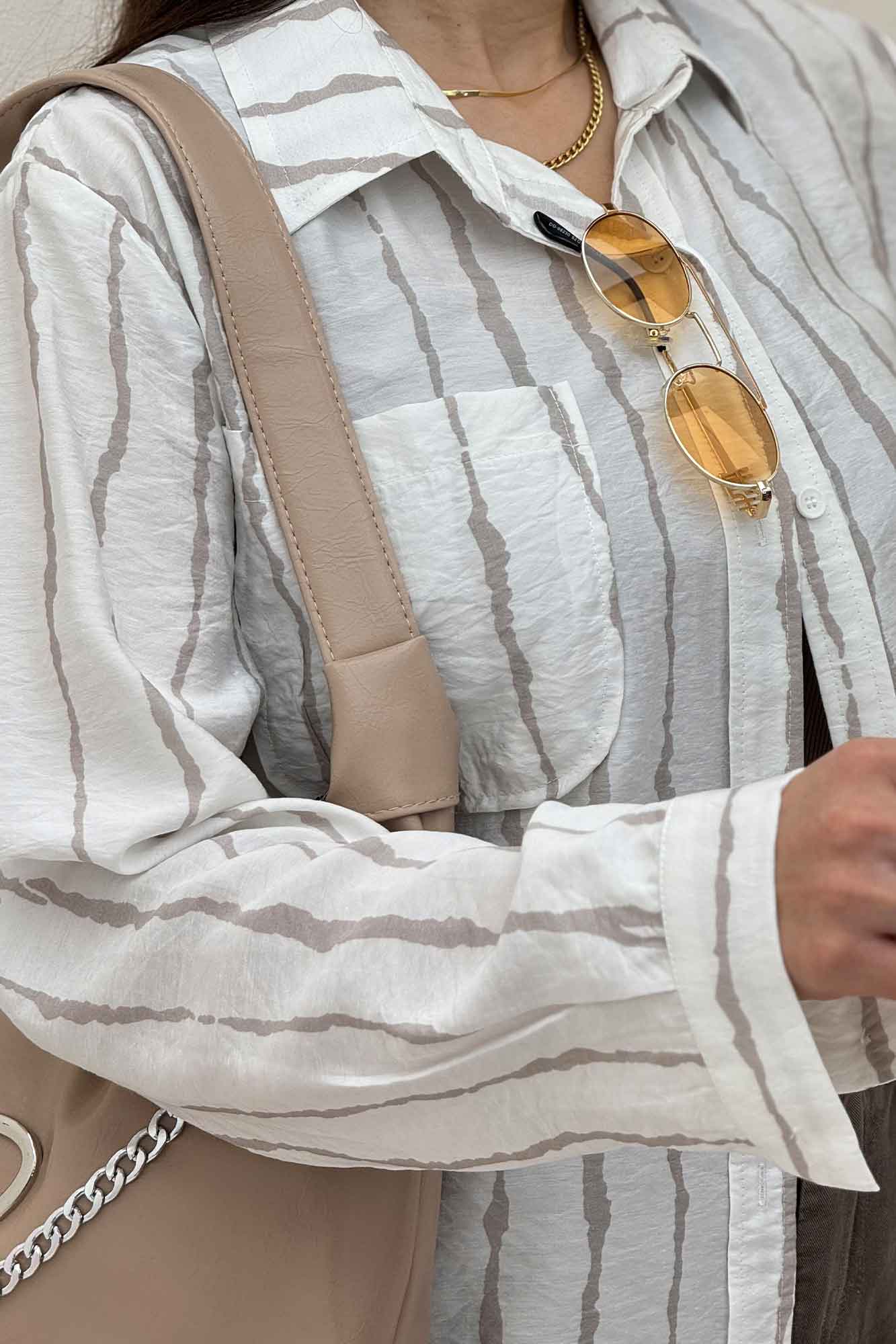 شومیز مانتویی ترک پشت دکمه PERRY