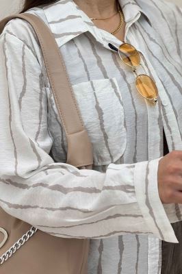 شومیز مانتویی ترک پشت دکمه PERRY