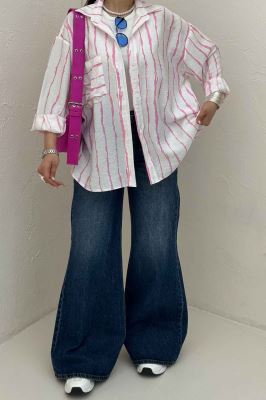 شومیز مانتویی ترک پشت دکمه PERRY