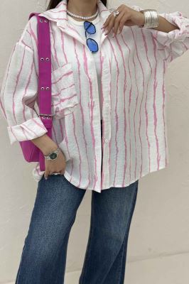 شومیز مانتویی ترک پشت دکمه PERRY