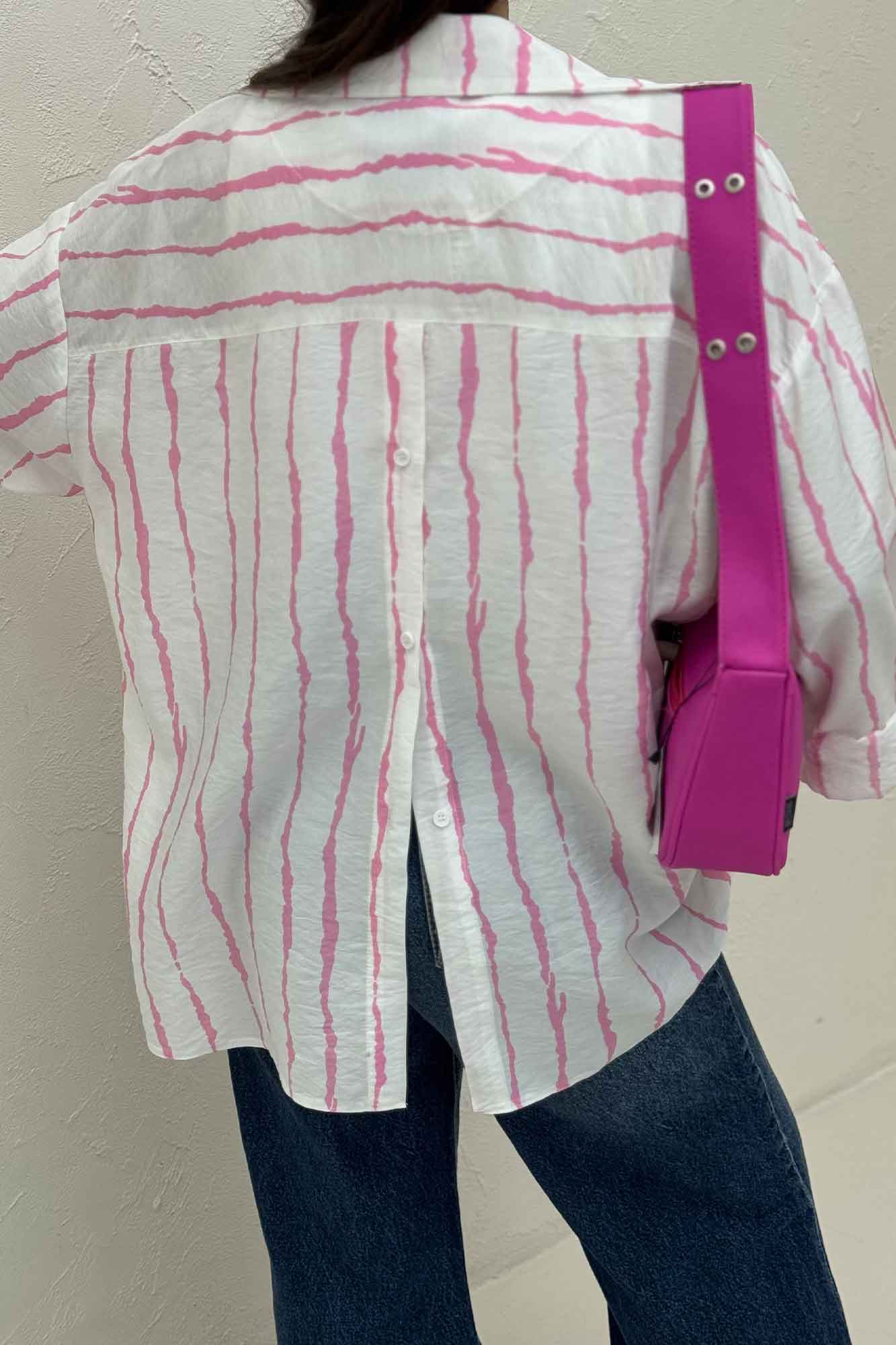 شومیز مانتویی ترک پشت دکمه PERRY