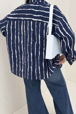 شومیز مانتویی ترک پشت دکمه PERRY