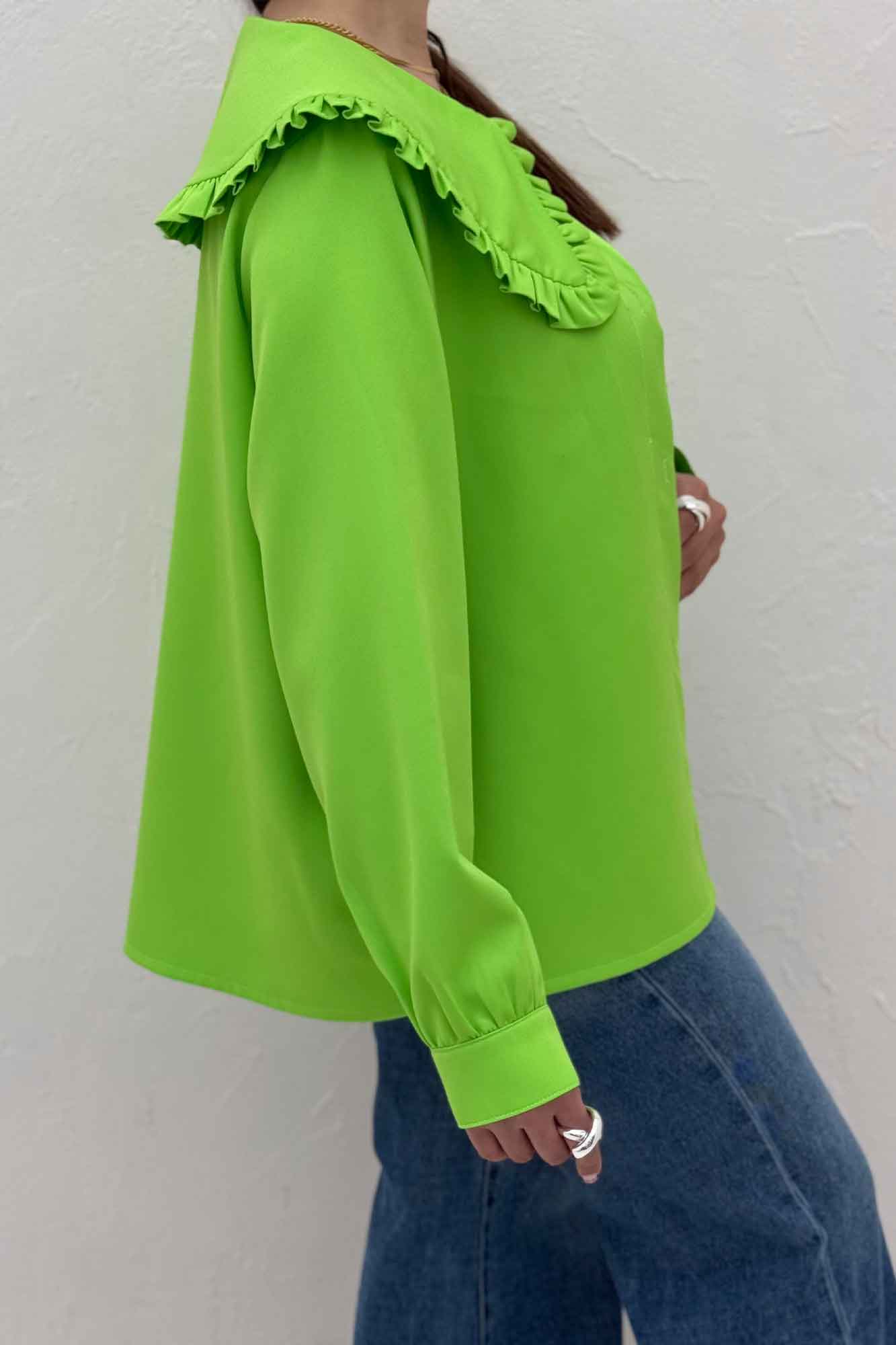 شومیز مانتویی مازراتی یقه ب ب دورچین