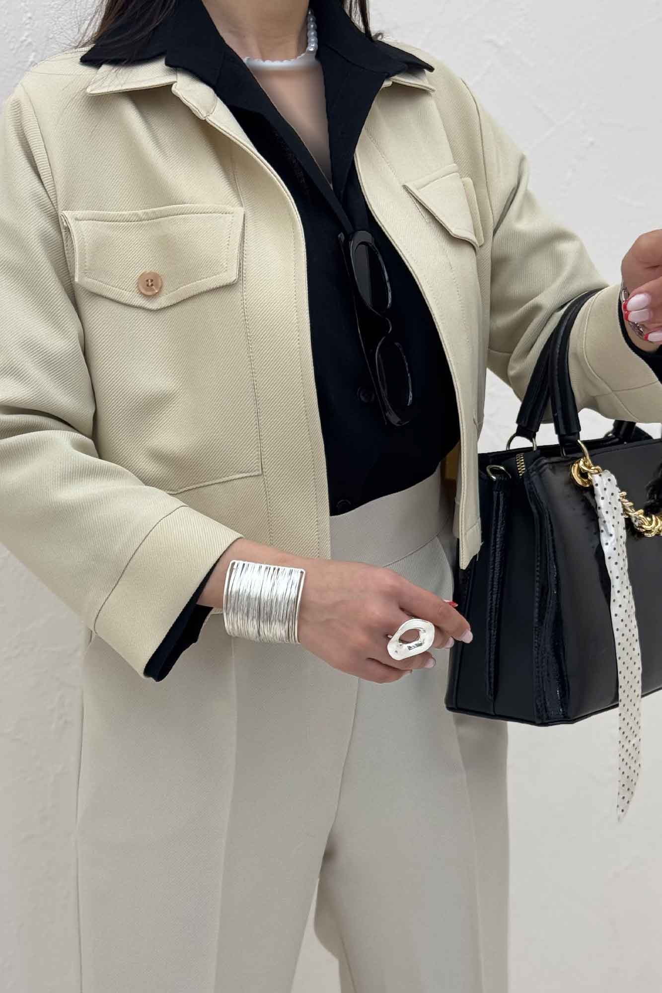 کراپ کت مازراتی کجراه دو جیب پاکتی