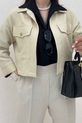 کراپ کت مازراتی کجراه دو جیب پاکتی