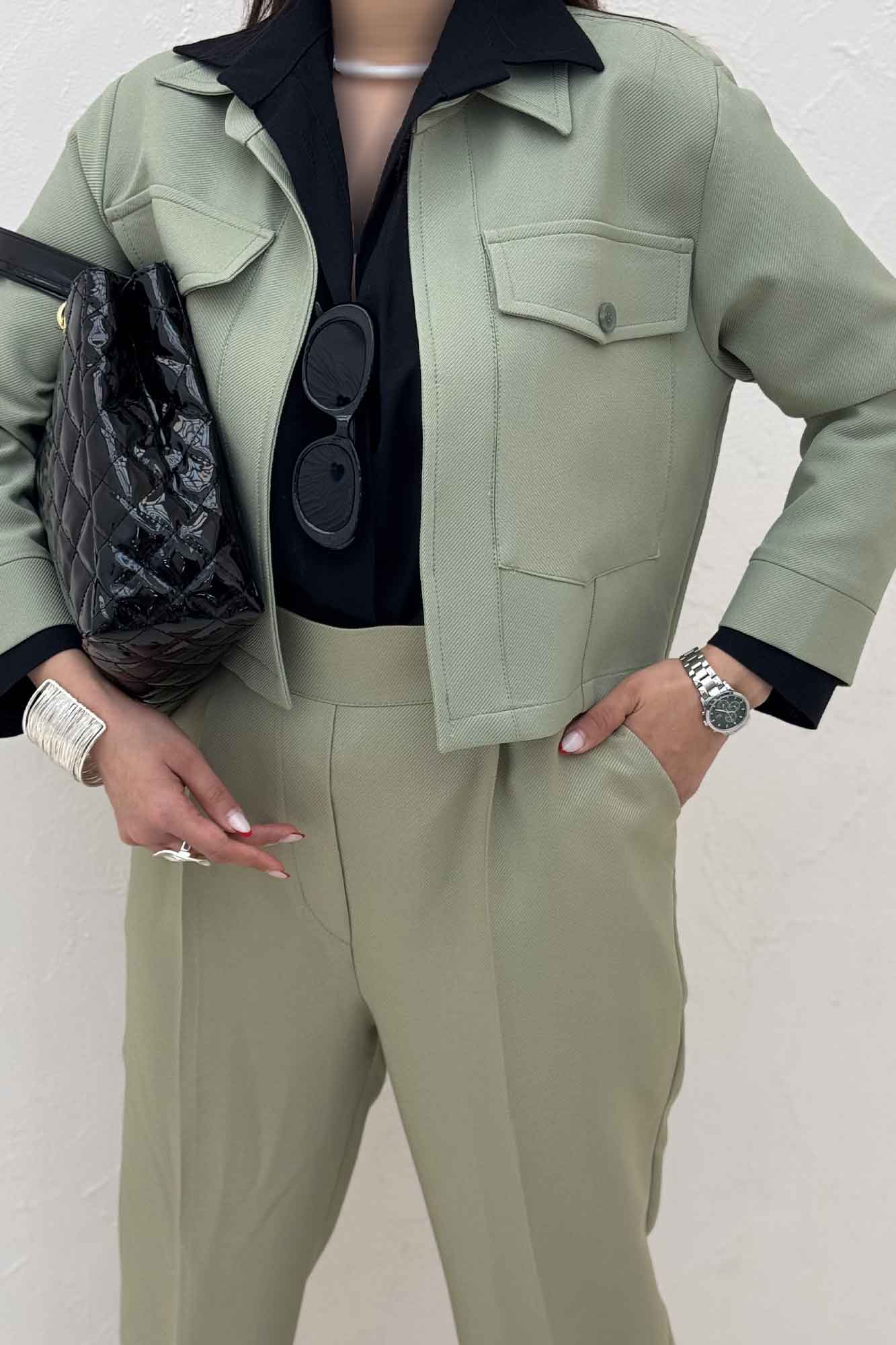 کراپ کت مازراتی کجراه دو جیب پاکتی