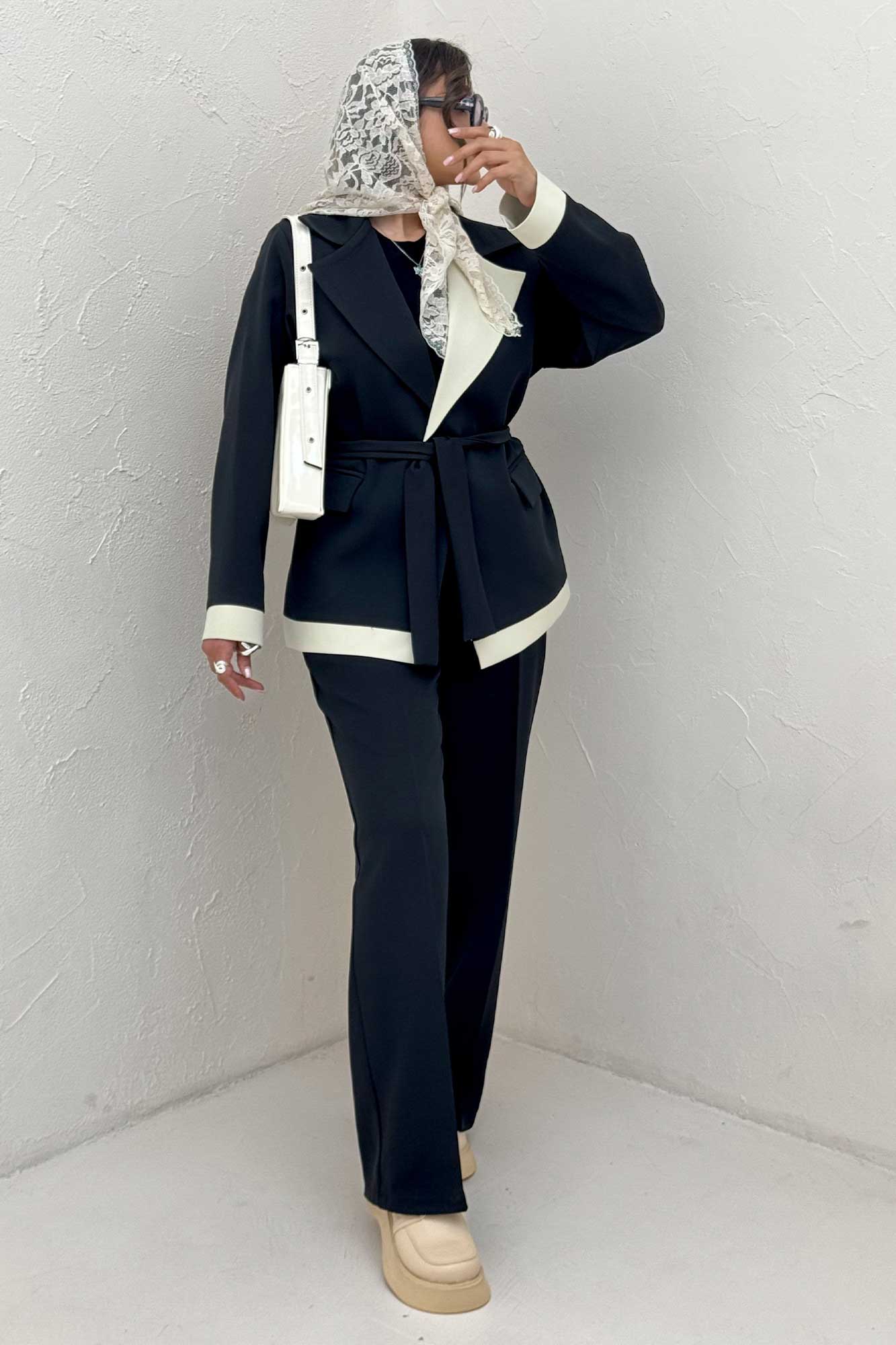 ست کت و شلوار مازراتی دورنگ پرنسس