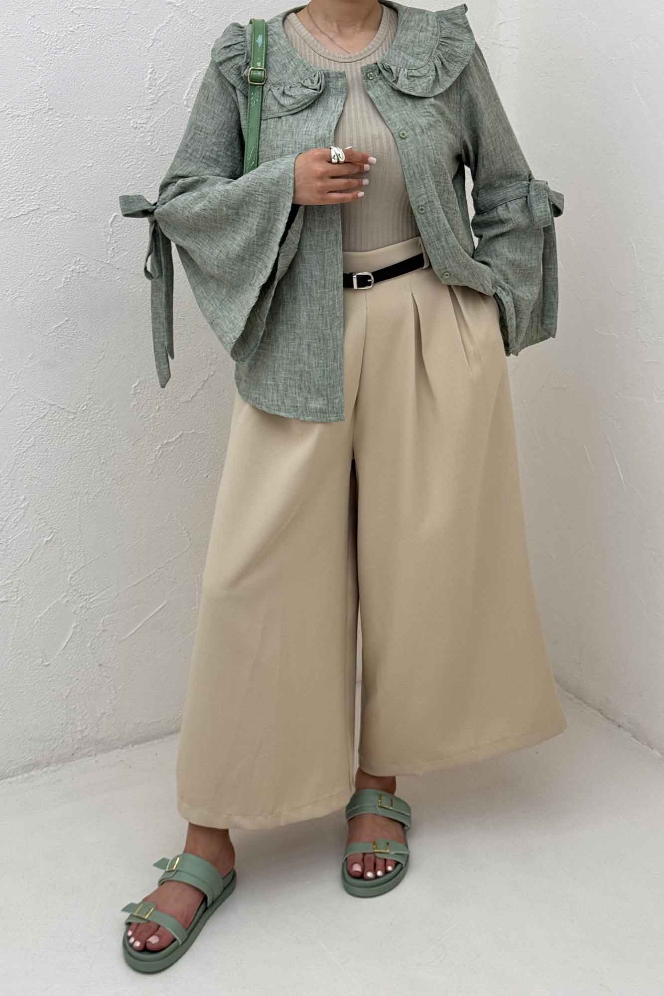 شومیز شانتون زارا آستین بنددار 