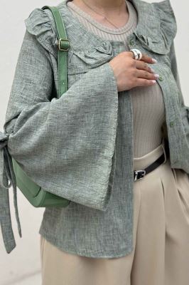 شومیز شانتون زارا آستین بنددار 