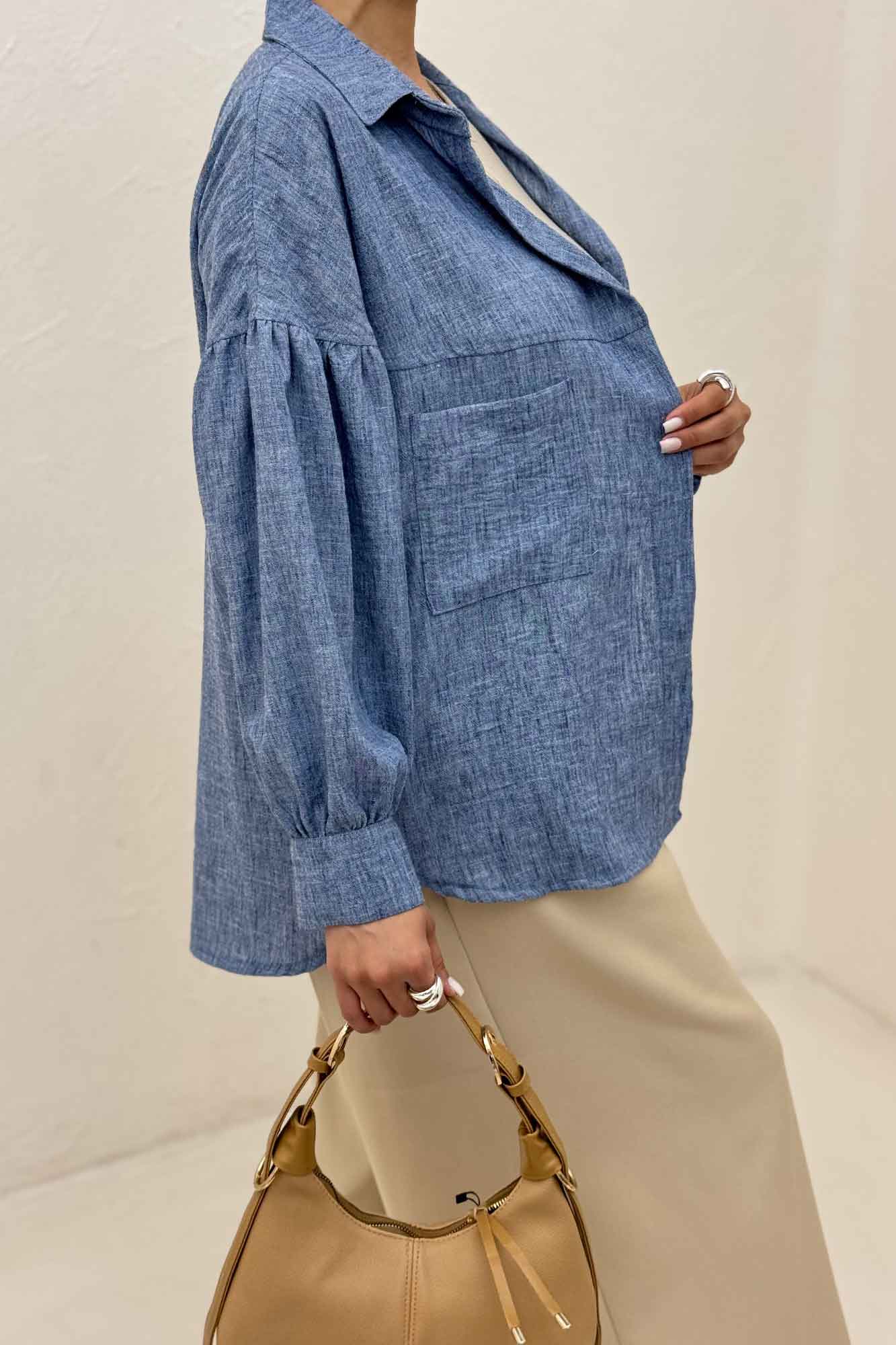 شومیز شانتون زارا آستین بنددار 