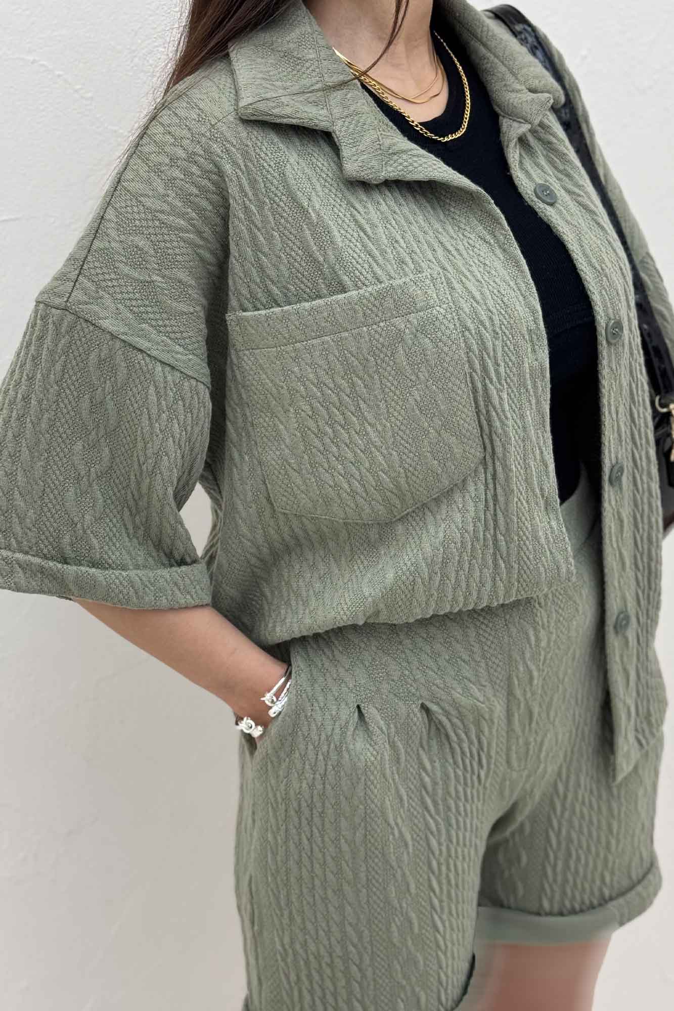 ست شومیز و شورتک مراکشی طرح دار