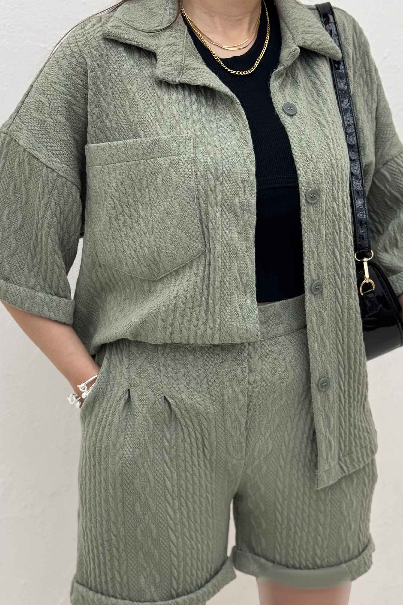 ست شومیز و شورتک مراکشی طرح دار