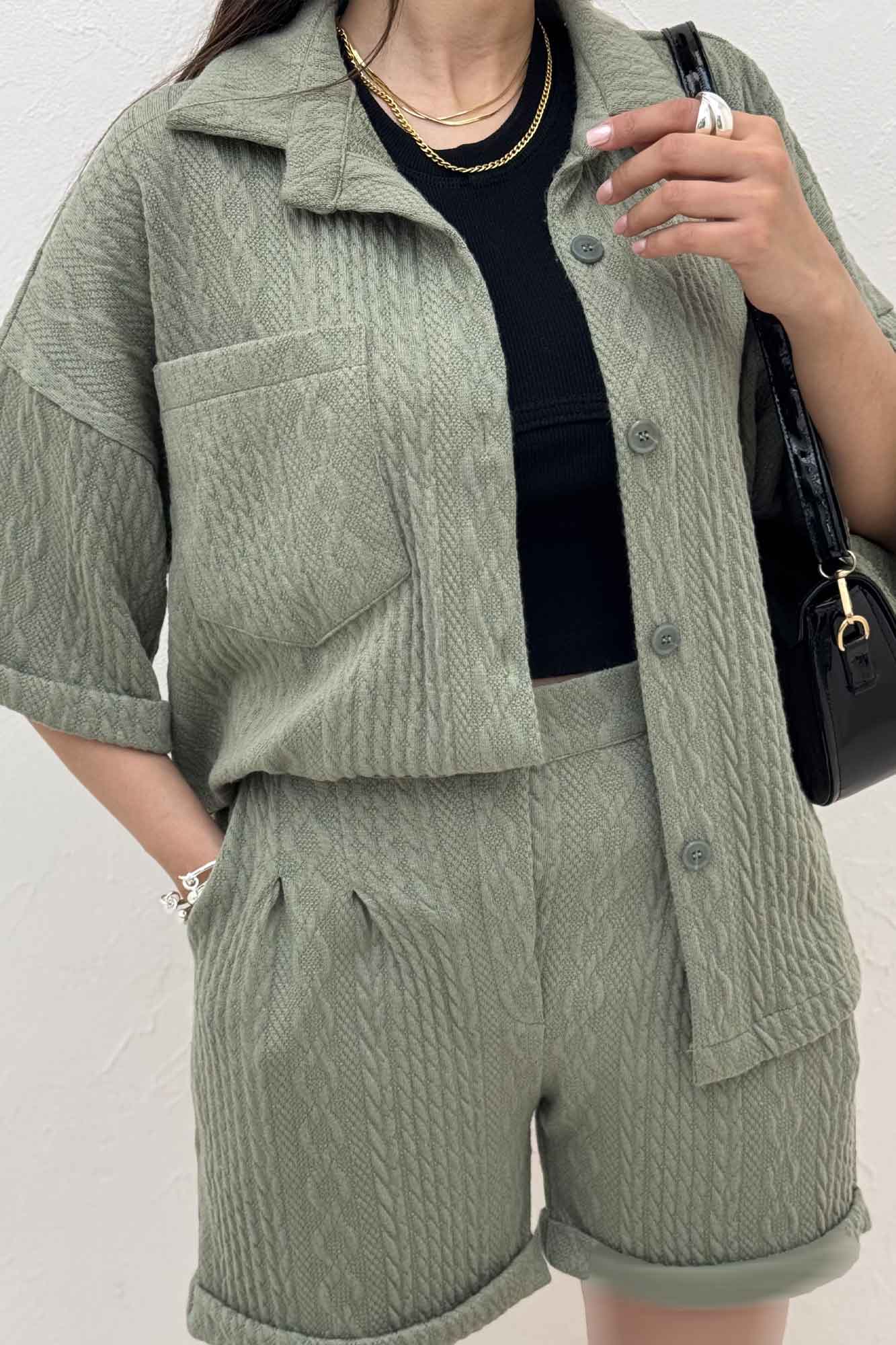 ست شومیز و شورتک مراکشی طرح دار