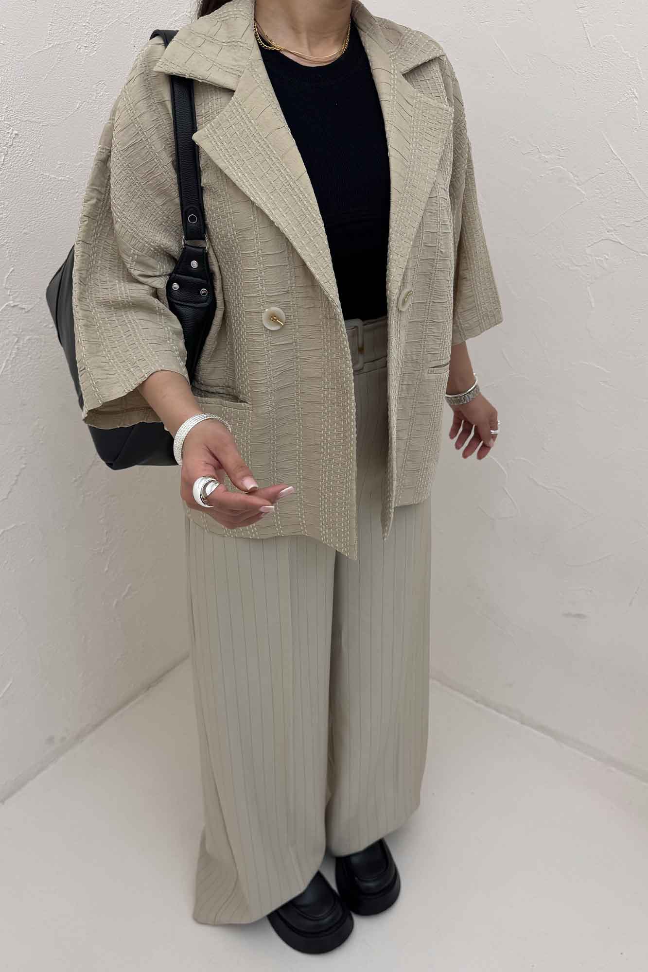 کت آستین سه رب کوک دوزی