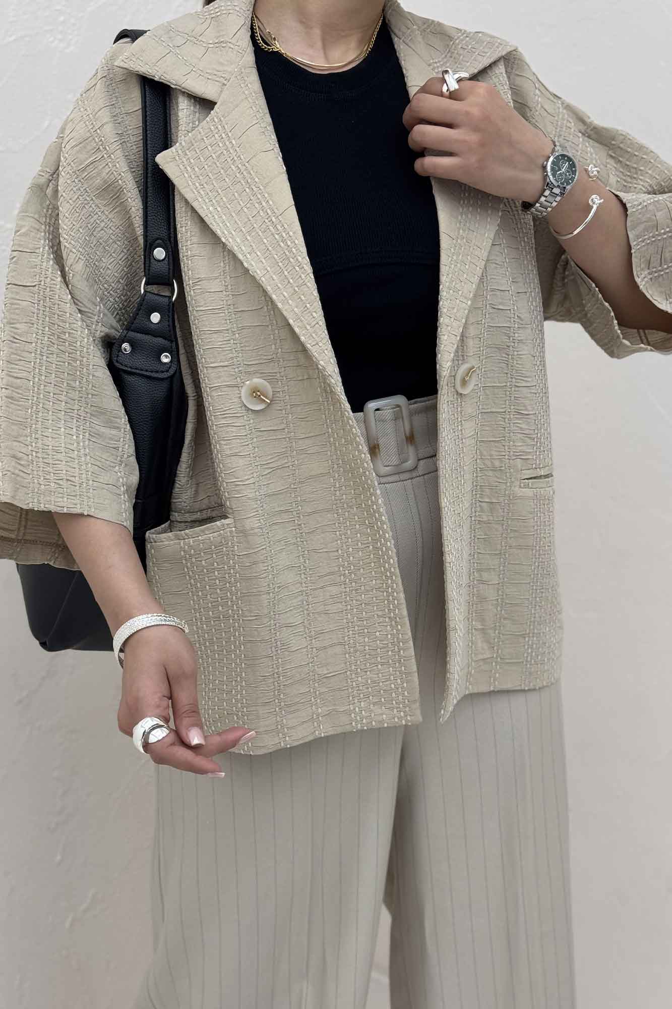 کت آستین سه رب کوک دوزی