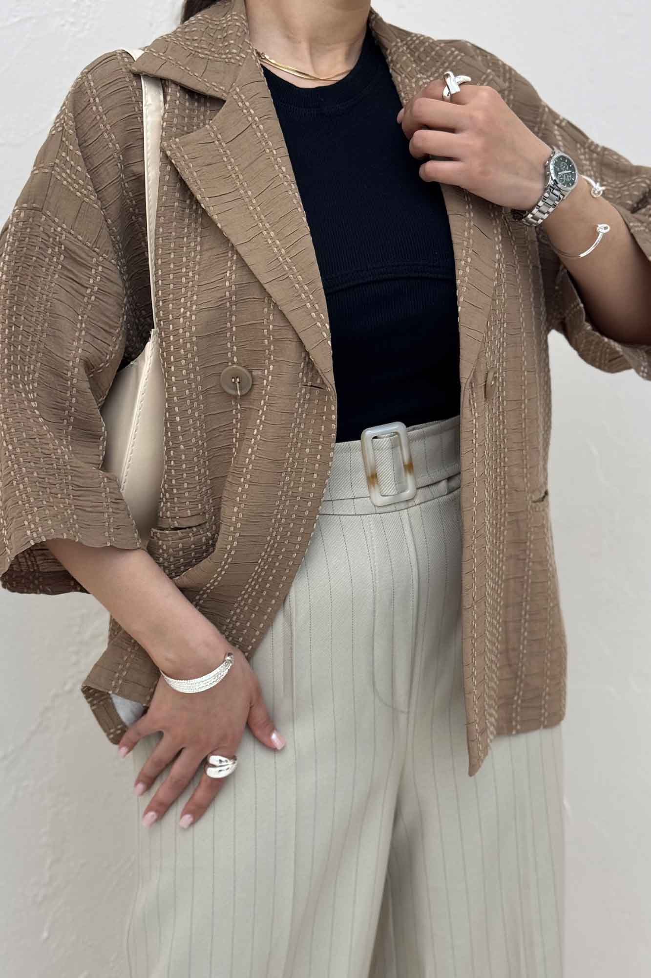 کت آستین سه رب کوک دوزی