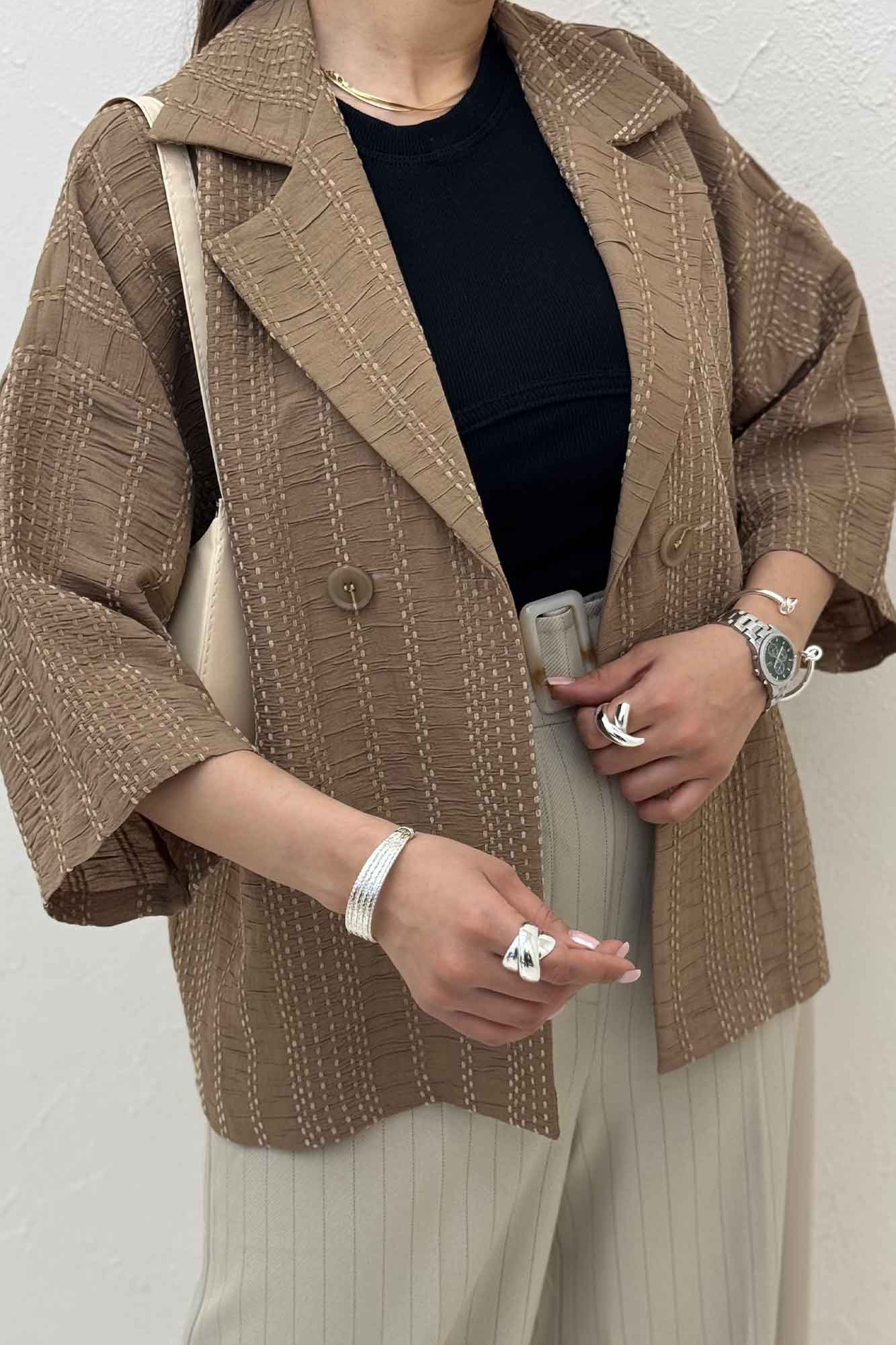 کت آستین سه رب کوک دوزی