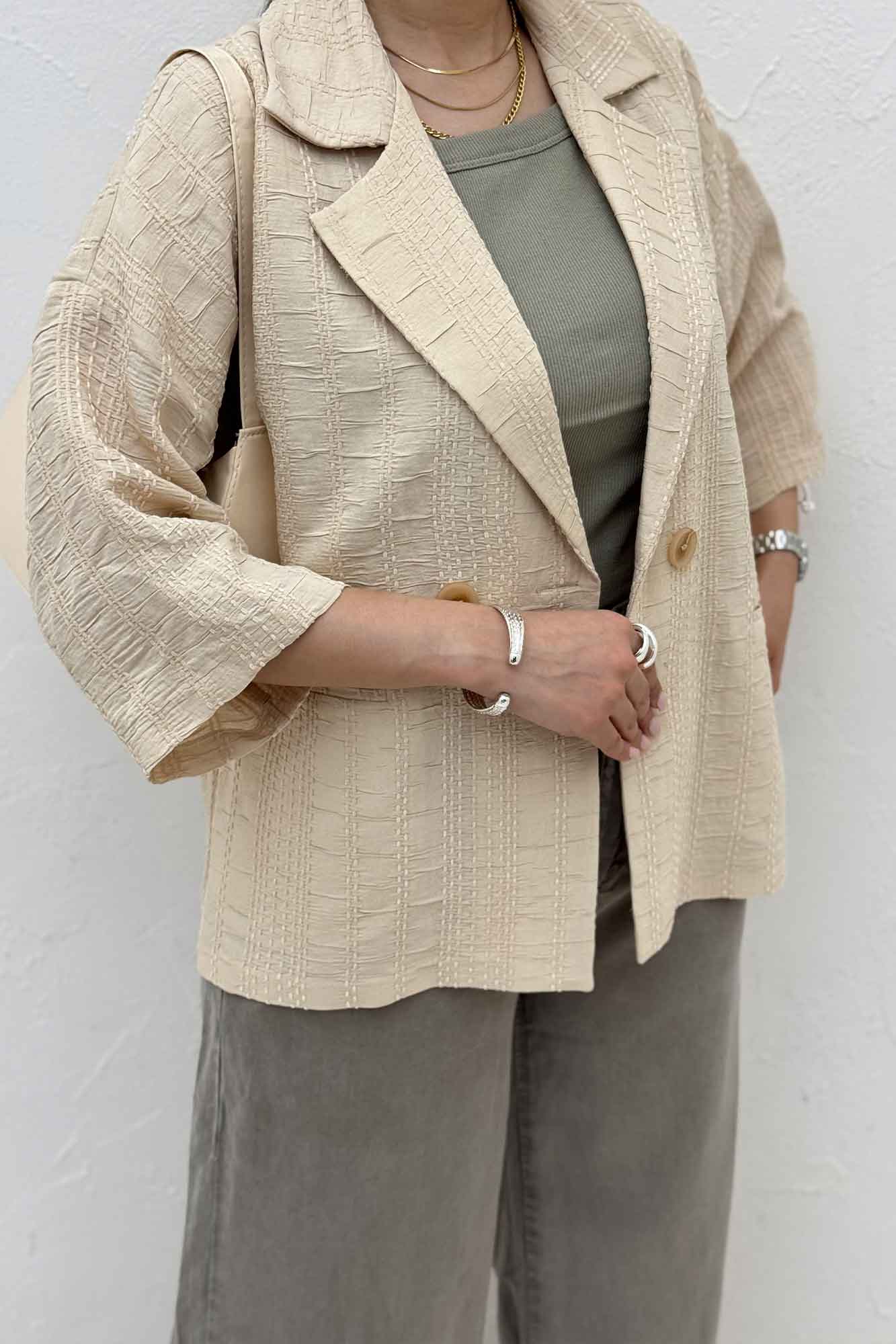 کت آستین سه رب کوک دوزی