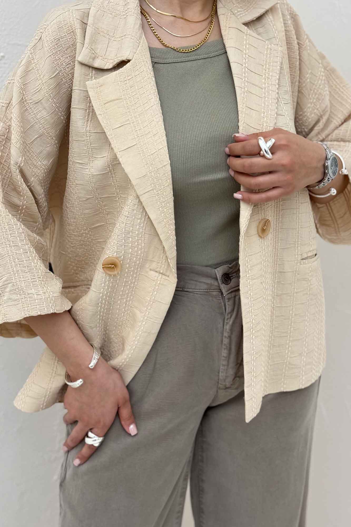 کت آستین سه رب کوک دوزی