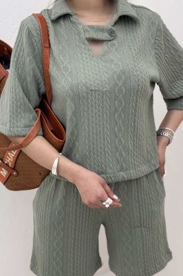 ست بلوز و شلوارک مراکشی طرح دار رزانا