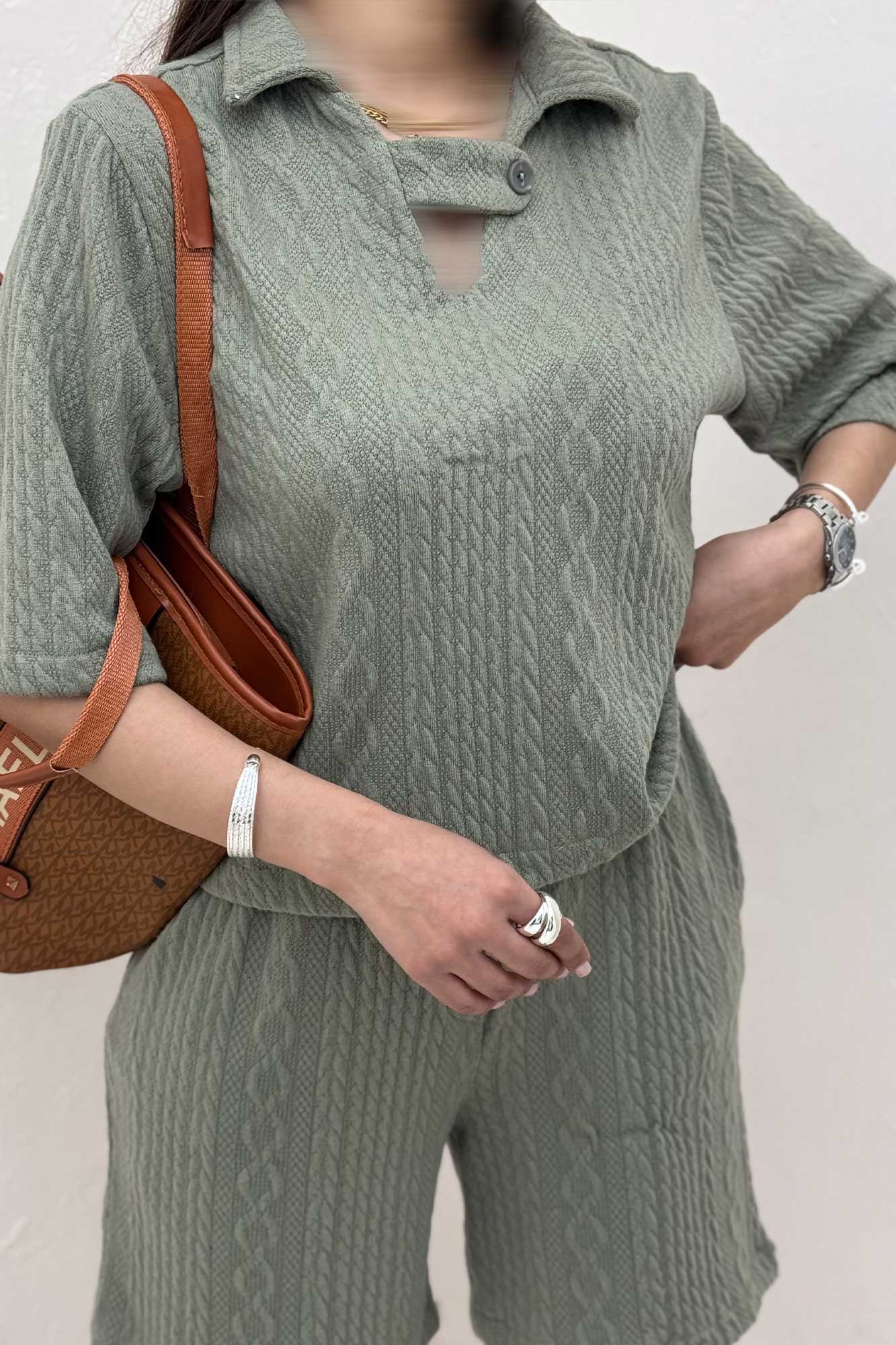 ست بلوز و شلوارک مراکشی طرح دار رزانا