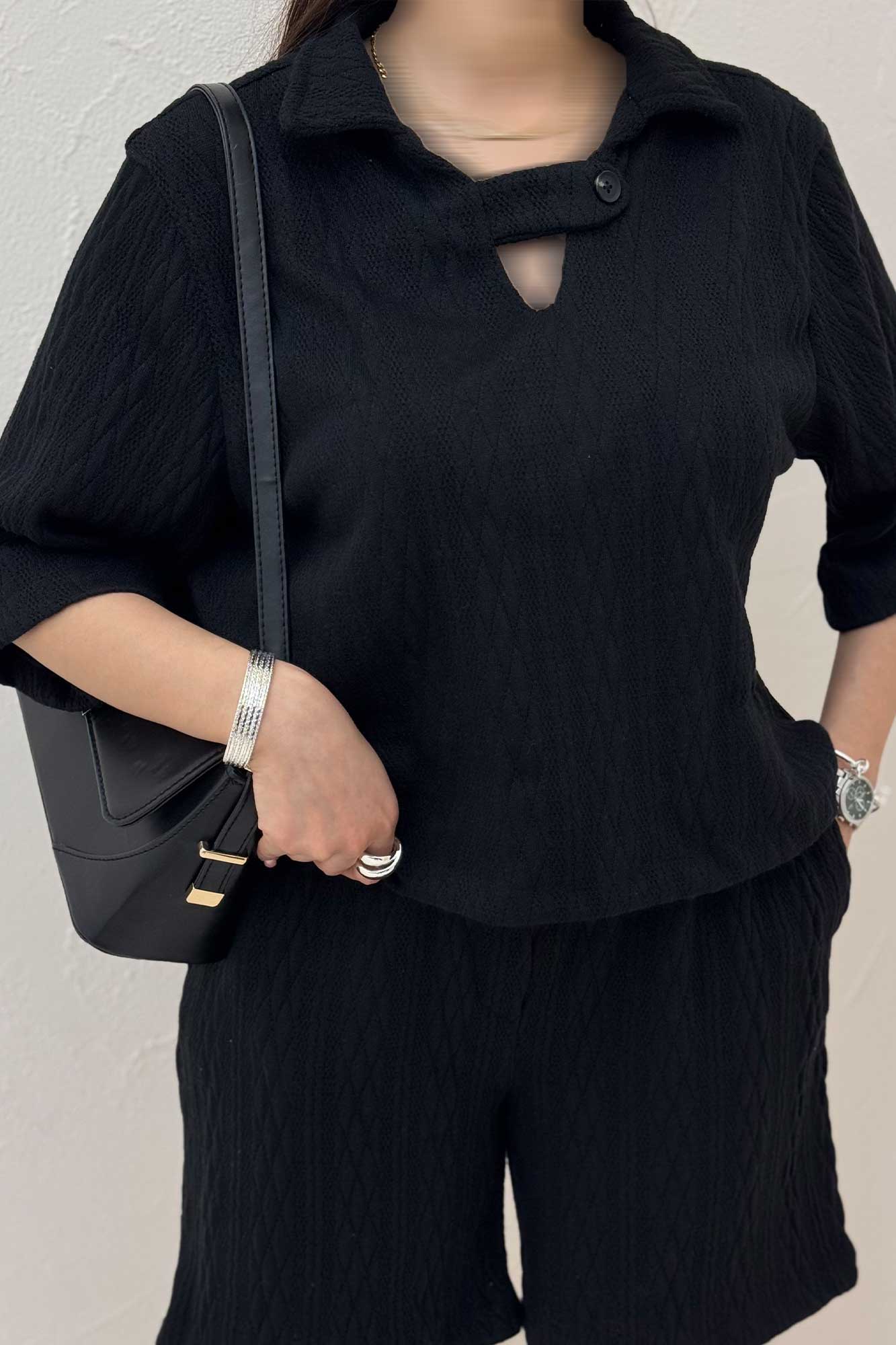 ست بلوز و شلوارک مراکشی طرح دار رزانا